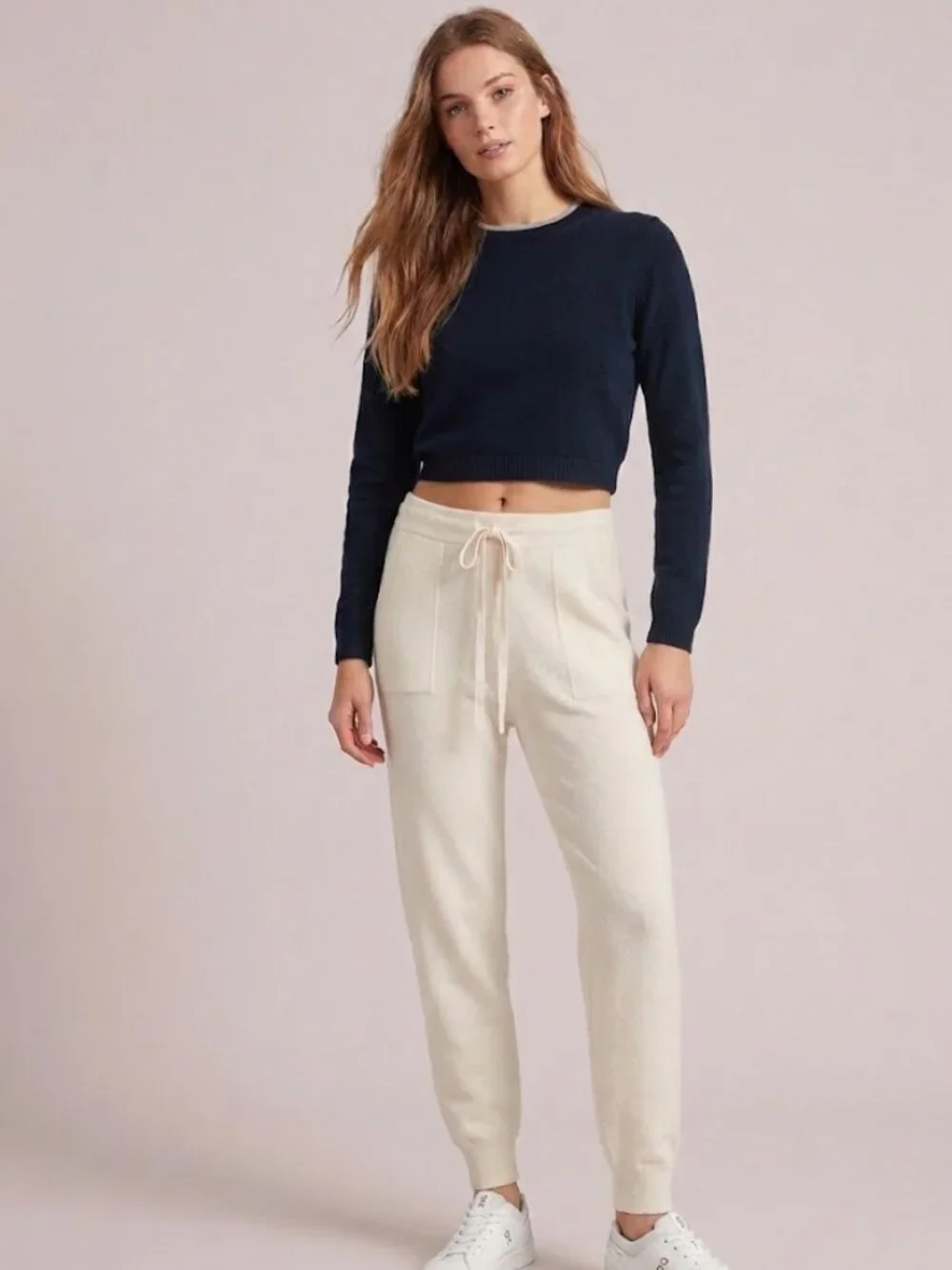 J. Crew Knit Cotton and Cashmere Jogger in Size Small Ivory NWT